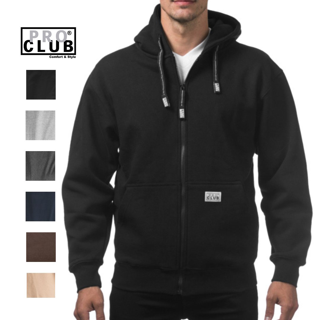 Pro Club Men's Heavyweight Full Zip Fleece Hoodie