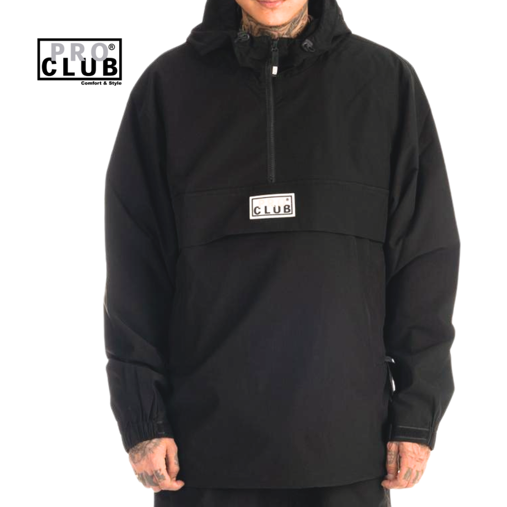 Pro Club Men's Nylon Hooded Pullover Anorak Jacket