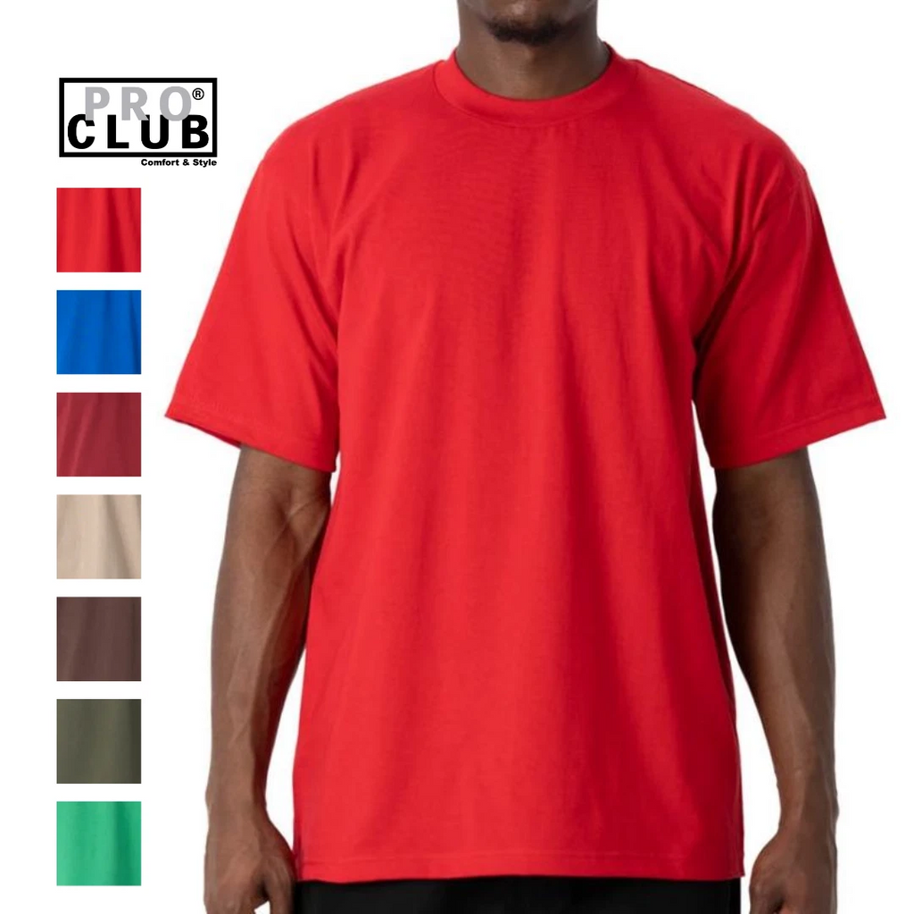 Pro Club Men's Heavyweight Cotton Short Sleeve Crew Neck T-Shirt (More Colors)